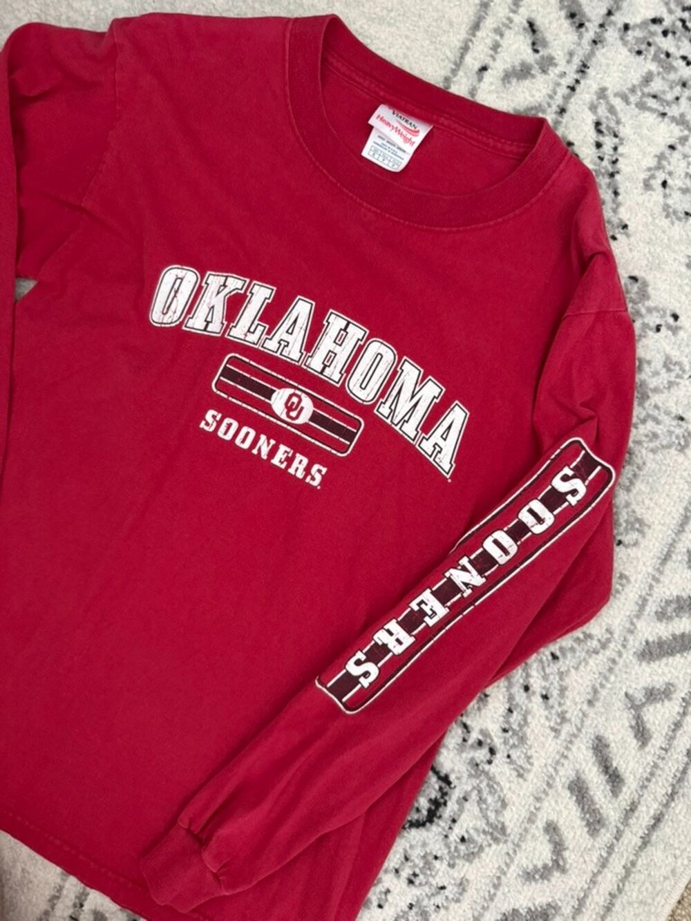 Vintage Oklahoma Sooners OU Heavyweight Long Sleeve Graphic Tee Small